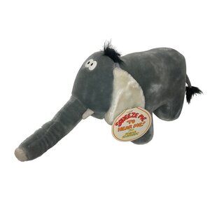 Fundamental Too Squeezems Edgar Elephant Plush 1987 Works 18in Korea with Tag